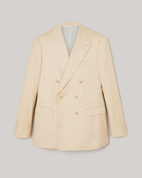 Slim Stretch Double Breasted Tailored Jacket, Lemon, hi-res